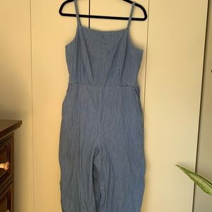 Denim Wide Leg Cropped Old Navy Jumpsuit